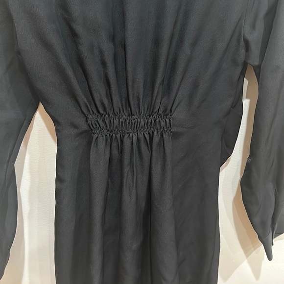 Women’s Mango Knot Detail Button Down Shirt Dress Size Medium 6 Black - Picture 8 of 8